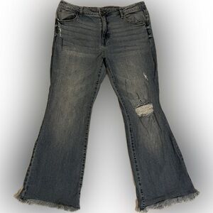No Boundaries Distressed Wide Leg Jeans Light Blue Denim A